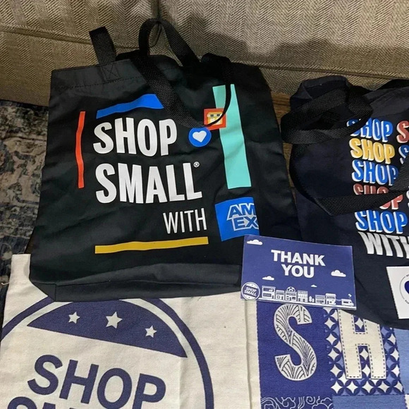 SHOP SMALL BUSINESS SATURDAY Bundle 7 Bags, 1 Card, 12 Stickers, Window Clings - Picture 3 of 16